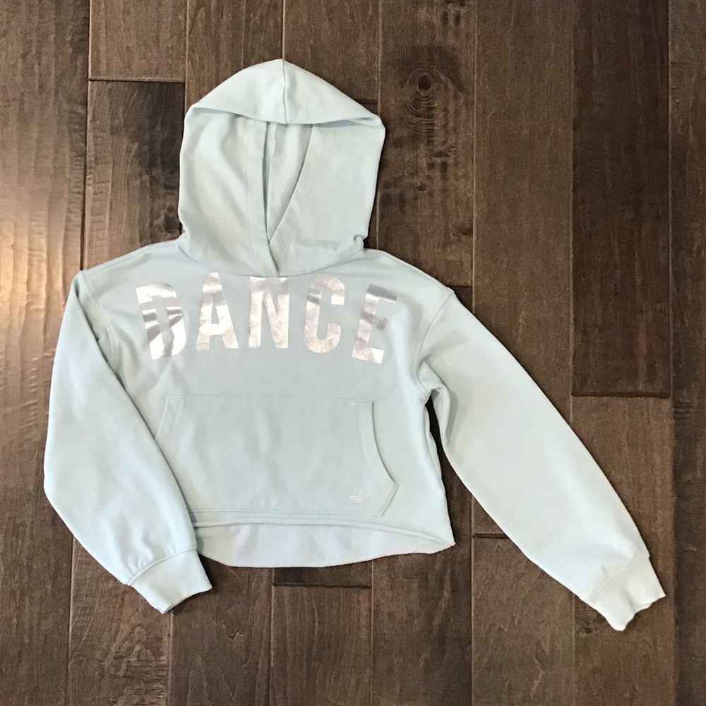 Justice mint green hooded crop sweatshirt